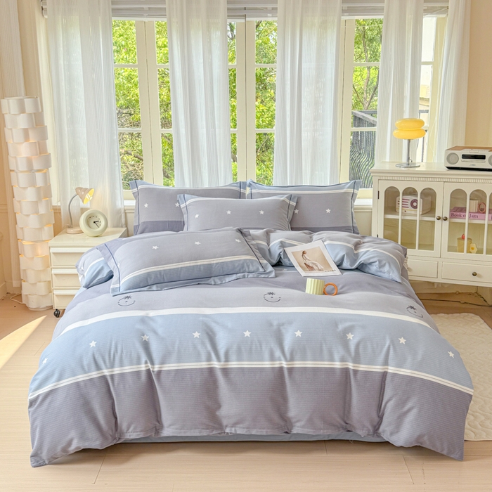 铭浩 2025新款纯棉棉加厚磨毛升级喷气面料全棉四件套三件套格利亚