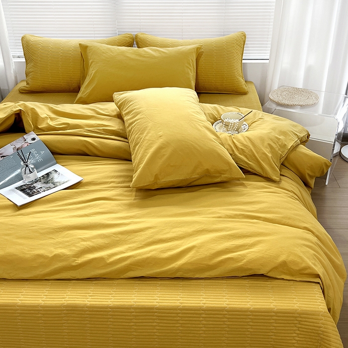 91家纺网 家纺一手货源 找家纺 （总）拾小柒 2025新款全棉色织水洗棉防滑夹棉床盖三四件套