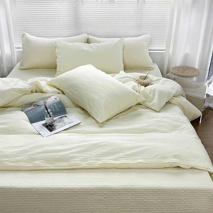 91家纺网 家纺一手货源 找家纺 （总）拾小柒 2025新款全棉色织水洗棉防滑夹棉床盖三四件套