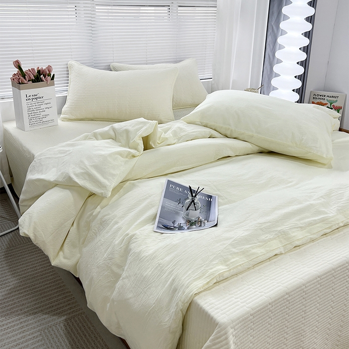 91家纺网 家纺一手货源 找家纺 （总）拾小柒 2025新款全棉色织水洗棉防滑夹棉床盖三四件套