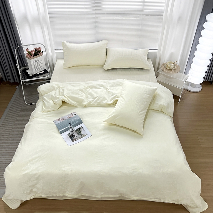 91家纺网 家纺一手货源 找家纺 （总）拾小柒 2025新款全棉色织水洗棉防滑夹棉床盖三四件套