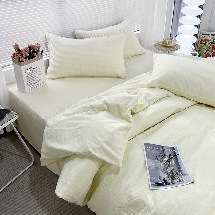 91家纺网 家纺一手货源 找家纺 （总）拾小柒 2025新款全棉色织水洗棉防滑夹棉床盖三四件套