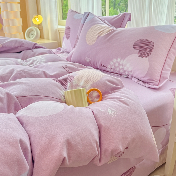 91家纺网 家纺一手货源 找家纺 铭浩 2025新款纯棉棉加厚磨毛升级喷气面料全棉四件套三件套怦然心动