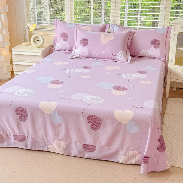 91家纺网 家纺一手货源 找家纺 铭浩 2025新款纯棉棉加厚磨毛升级喷气面料全棉四件套三件套怦然心动