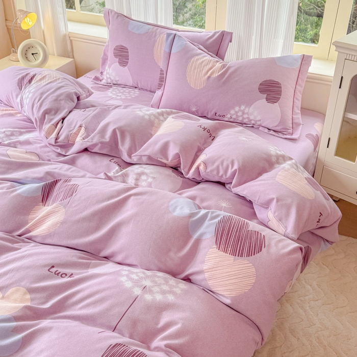 91家纺网 家纺一手货源 找家纺 铭浩 2025新款纯棉棉加厚磨毛升级喷气面料全棉四件套三件套怦然心动