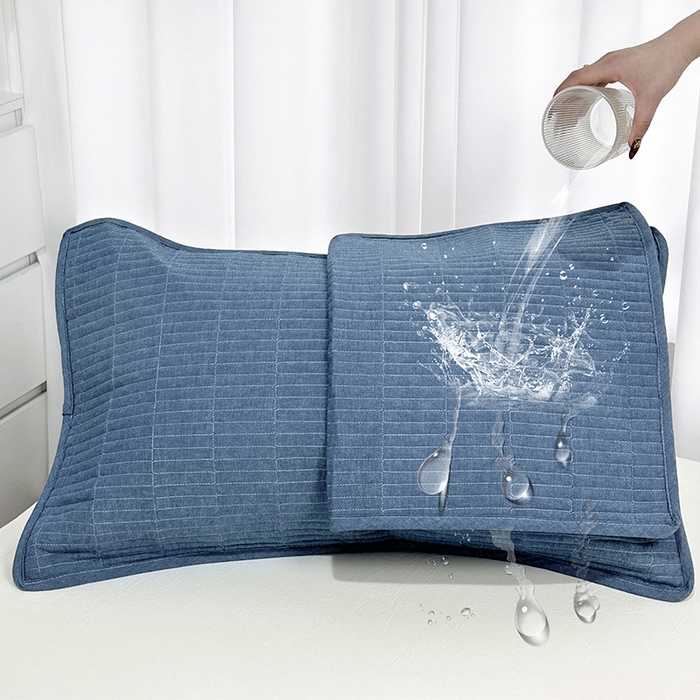 91家纺网 家纺一手货源 找家纺 （总）拾小柒 2025新款全棉色织水洗棉防水防头油枕套