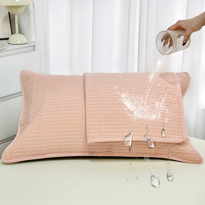 91家纺网 家纺一手货源 找家纺 （总）拾小柒 2025新款全棉色织水洗棉防水防头油枕套