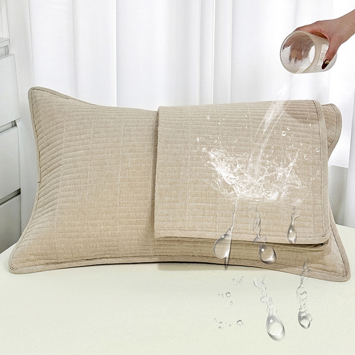 91家纺网 家纺一手货源 找家纺 （总）拾小柒 2025新款全棉色织水洗棉防水防头油枕套