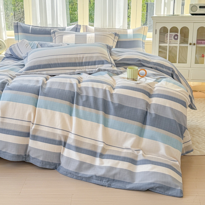 91家纺网 家纺一手货源 找家纺 铭浩 2025新款纯棉棉加厚磨毛升级喷气面料全棉四件套三件套品质生活