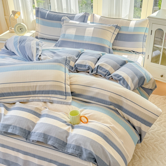 91家纺网 家纺一手货源 找家纺 铭浩 2025新款纯棉棉加厚磨毛升级喷气面料全棉四件套三件套品质生活