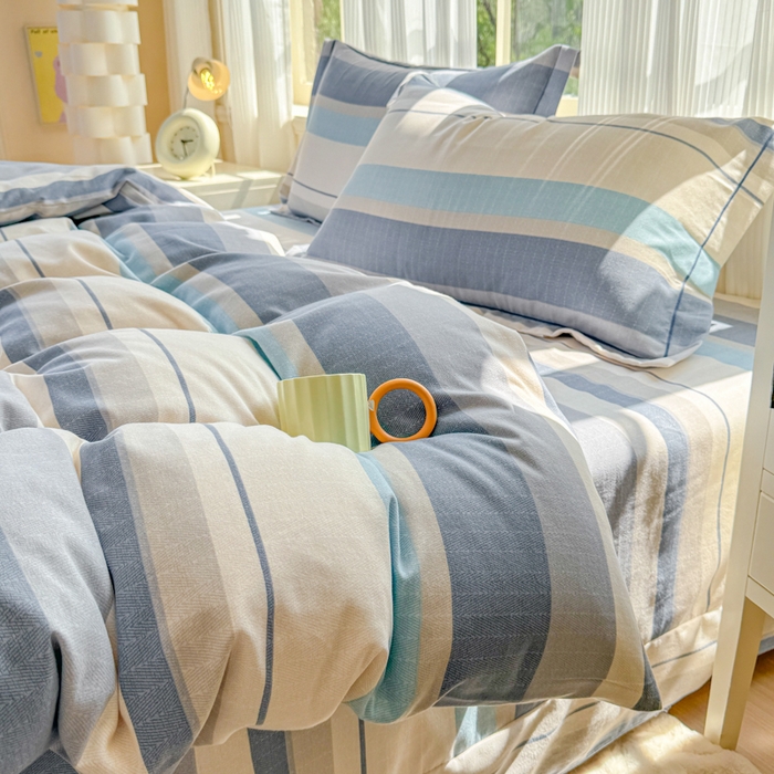 91家纺网 家纺一手货源 找家纺 铭浩 2025新款纯棉棉加厚磨毛升级喷气面料全棉四件套三件套品质生活