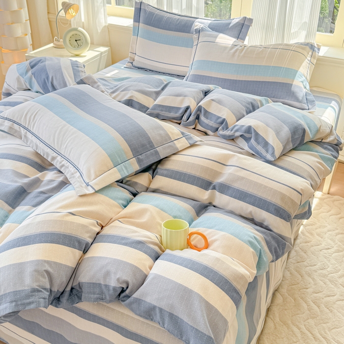 91家纺网 家纺一手货源 找家纺 铭浩 2025新款纯棉棉加厚磨毛升级喷气面料全棉四件套三件套品质生活