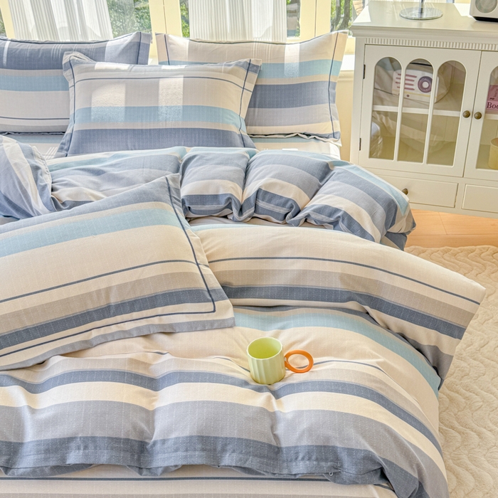 91家纺网 家纺一手货源 找家纺 铭浩 2025新款纯棉棉加厚磨毛升级喷气面料全棉四件套三件套品质生活