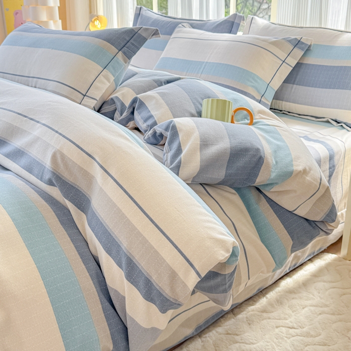 91家纺网 家纺一手货源 找家纺 铭浩 2025新款纯棉棉加厚磨毛升级喷气面料全棉四件套三件套品质生活