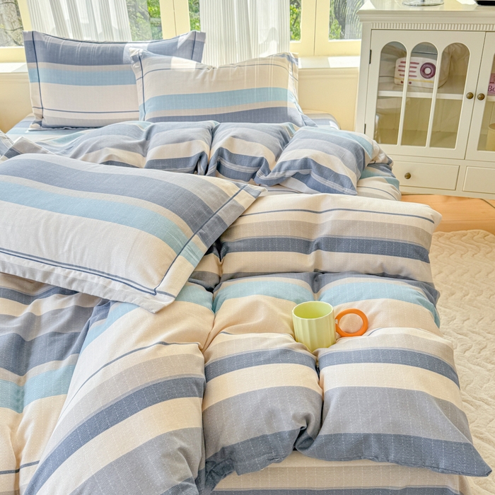 91家纺网 家纺一手货源 找家纺 铭浩 2025新款纯棉棉加厚磨毛升级喷气面料全棉四件套三件套品质生活