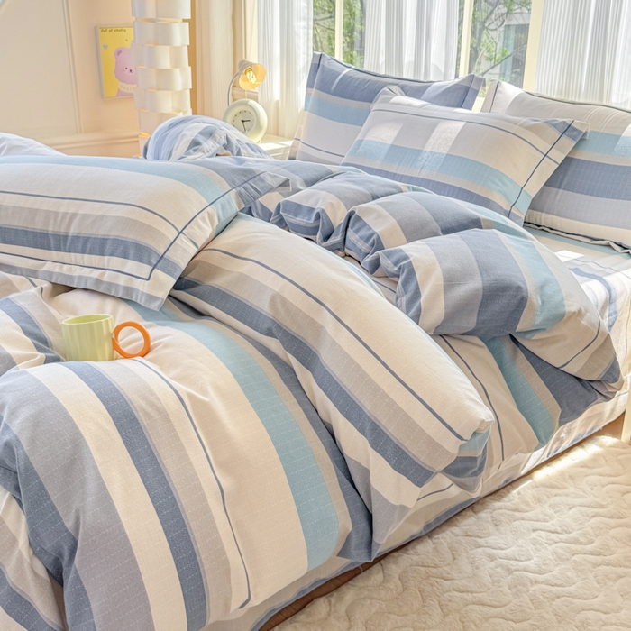 91家纺网 家纺一手货源 找家纺 铭浩 2025新款纯棉棉加厚磨毛升级喷气面料全棉四件套三件套品质生活