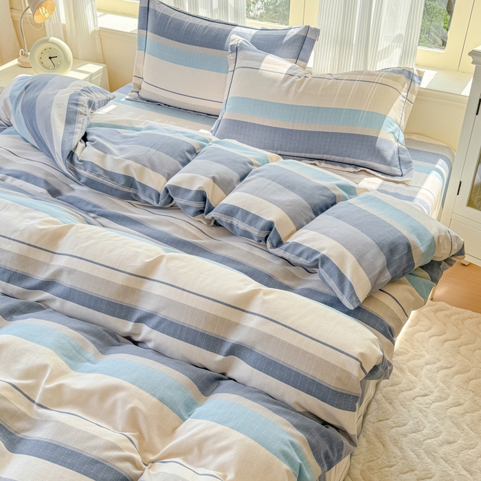 91家纺网 家纺一手货源 找家纺 铭浩 2025新款纯棉棉加厚磨毛升级喷气面料全棉四件套三件套品质生活