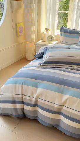 91家纺网 家纺一手货源 找家纺 铭浩 2025新款纯棉棉加厚磨毛升级喷气面料全棉四件套三件套品质生活