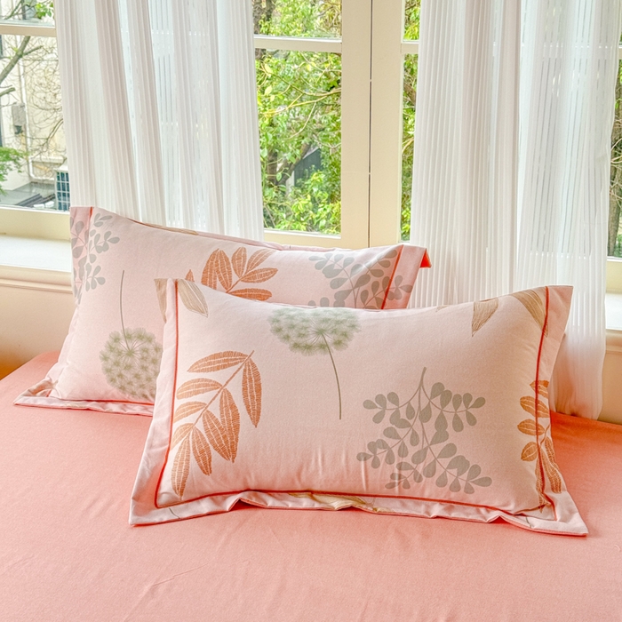 91家纺网 家纺一手货源 找家纺 铭浩 2025新款纯棉棉加厚磨毛升级喷气面料全棉四件套三件套芊芊叶语