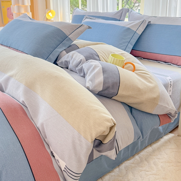 91家纺网 家纺一手货源 找家纺 铭浩 2025新款纯棉棉加厚磨毛升级喷气面料全棉四件套三件套万华镜