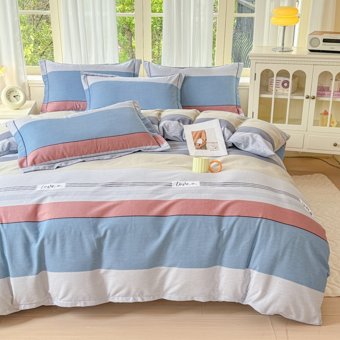 91家纺网 家纺一手货源 找家纺 铭浩 2025新款纯棉棉加厚磨毛升级喷气面料全棉四件套三件套万华镜