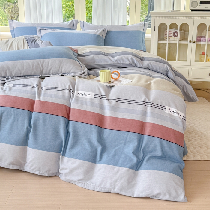 91家纺网 家纺一手货源 找家纺 铭浩 2025新款纯棉棉加厚磨毛升级喷气面料全棉四件套三件套万华镜