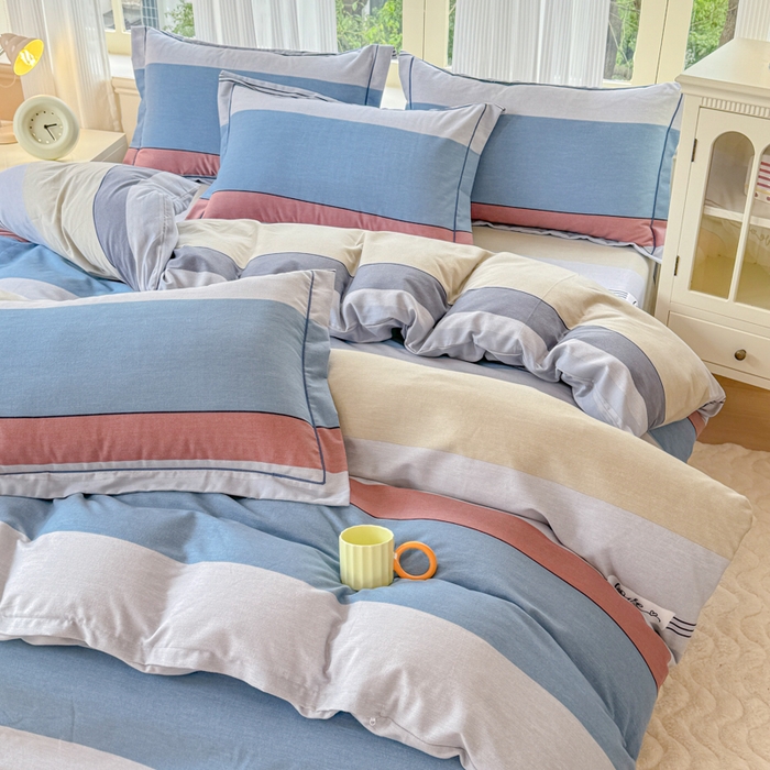 91家纺网 家纺一手货源 找家纺 铭浩 2025新款纯棉棉加厚磨毛升级喷气面料全棉四件套三件套万华镜