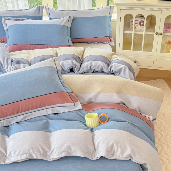 91家纺网 家纺一手货源 找家纺 铭浩 2025新款纯棉棉加厚磨毛升级喷气面料全棉四件套三件套万华镜