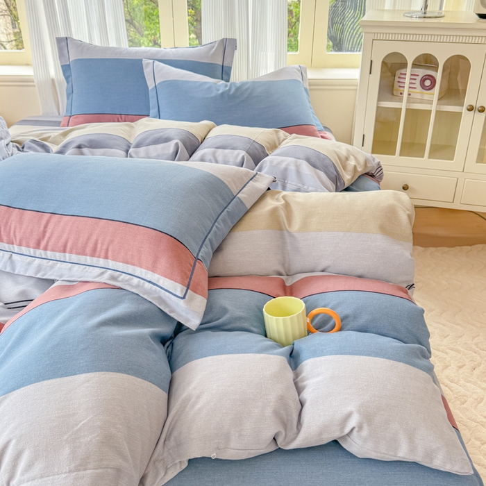 91家纺网 家纺一手货源 找家纺 铭浩 2025新款纯棉棉加厚磨毛升级喷气面料全棉四件套三件套万华镜