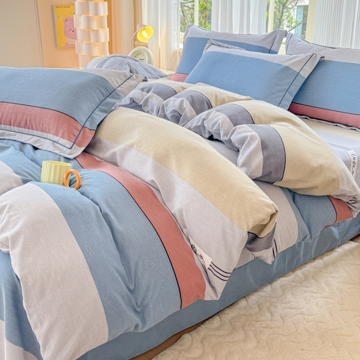 91家纺网 家纺一手货源 找家纺 铭浩 2025新款纯棉棉加厚磨毛升级喷气面料全棉四件套三件套万华镜