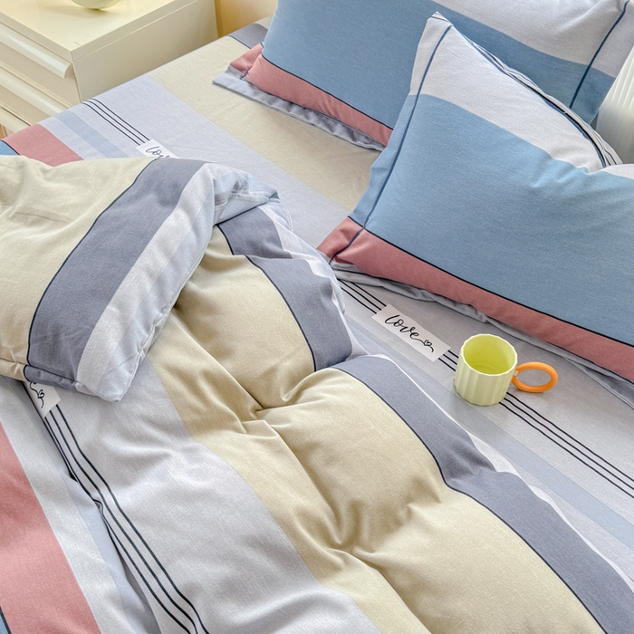 91家纺网 家纺一手货源 找家纺 铭浩 2025新款纯棉棉加厚磨毛升级喷气面料全棉四件套三件套万华镜