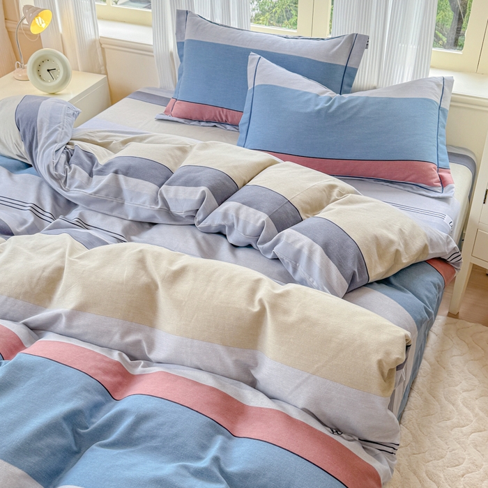 91家纺网 家纺一手货源 找家纺 铭浩 2025新款纯棉棉加厚磨毛升级喷气面料全棉四件套三件套万华镜