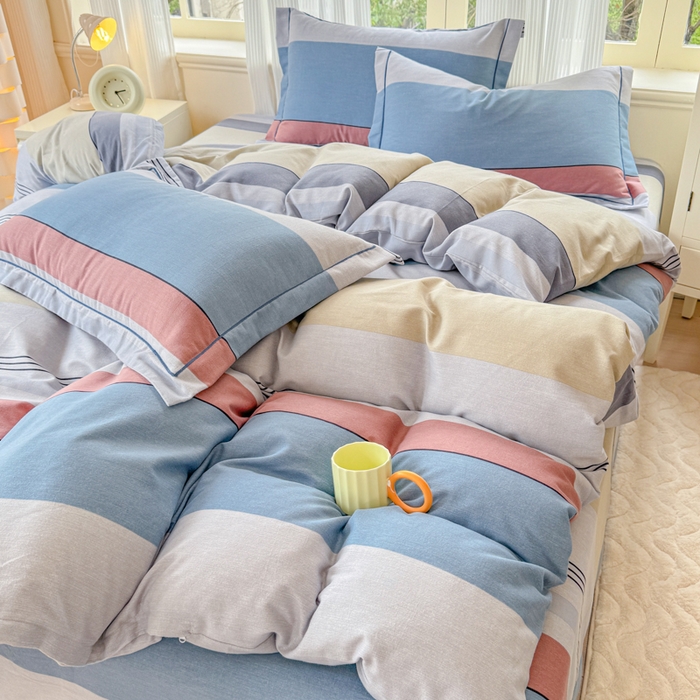 91家纺网 家纺一手货源 找家纺 铭浩 2025新款纯棉棉加厚磨毛升级喷气面料全棉四件套三件套万华镜