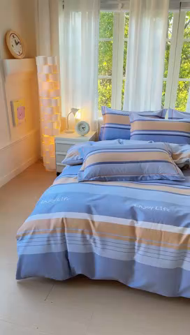 91家纺网 家纺一手货源 找家纺 铭浩 2025新款纯棉棉加厚磨毛升级喷气面料全棉四件套三件套万华镜