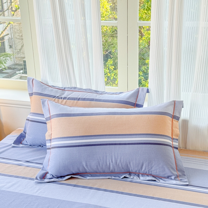 91家纺网 家纺一手货源 找家纺 铭浩 2025新款纯棉棉加厚磨毛升级喷气面料全棉四件套三件套威尼斯－蓝