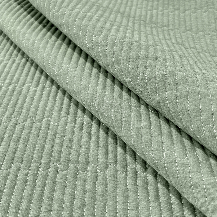 91家纺网 家纺一手货源 找家纺 拾小柒 2025新款全棉色织水洗棉夹棉隔脏污枕套 浅绿色