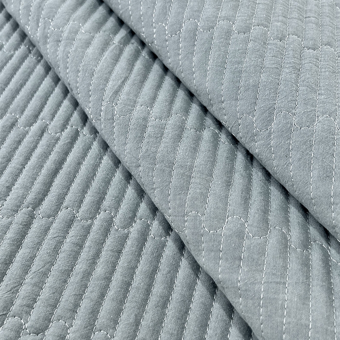 91家纺网 家纺一手货源 找家纺 拾小柒 2025新款全棉色织水洗棉夹棉隔脏污枕套 浅蓝色