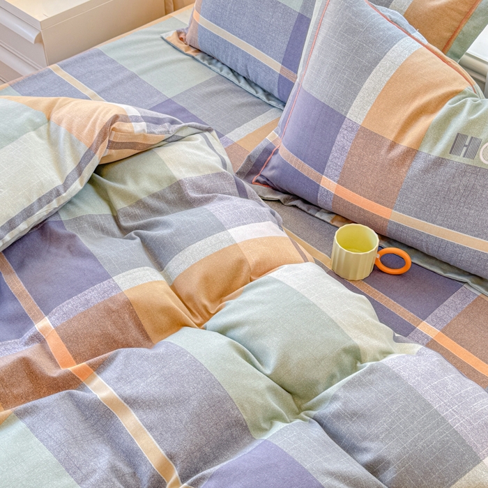 91家纺网 家纺一手货源 找家纺 铭浩 2025新款纯棉棉加厚磨毛升级喷气面料全棉四件套三件套心动