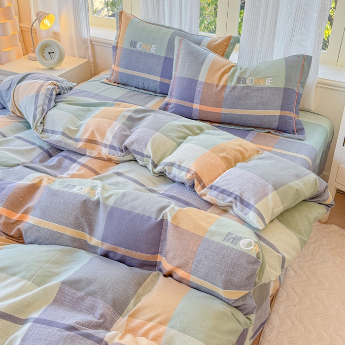 91家纺网 家纺一手货源 找家纺 铭浩 2025新款纯棉棉加厚磨毛升级喷气面料全棉四件套三件套心动