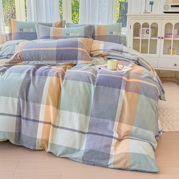 91家纺网 家纺一手货源 找家纺 铭浩 2025新款纯棉棉加厚磨毛升级喷气面料全棉四件套三件套心动