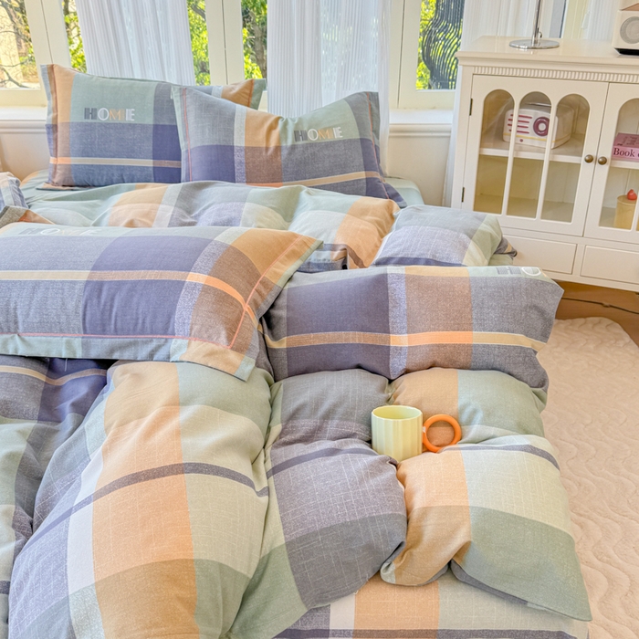 91家纺网 家纺一手货源 找家纺 铭浩 2025新款纯棉棉加厚磨毛升级喷气面料全棉四件套三件套心动