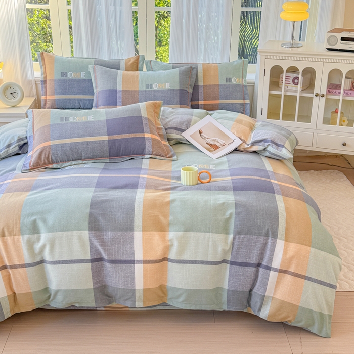 91家纺网 家纺一手货源 找家纺 铭浩 2025新款纯棉棉加厚磨毛升级喷气面料全棉四件套三件套心动