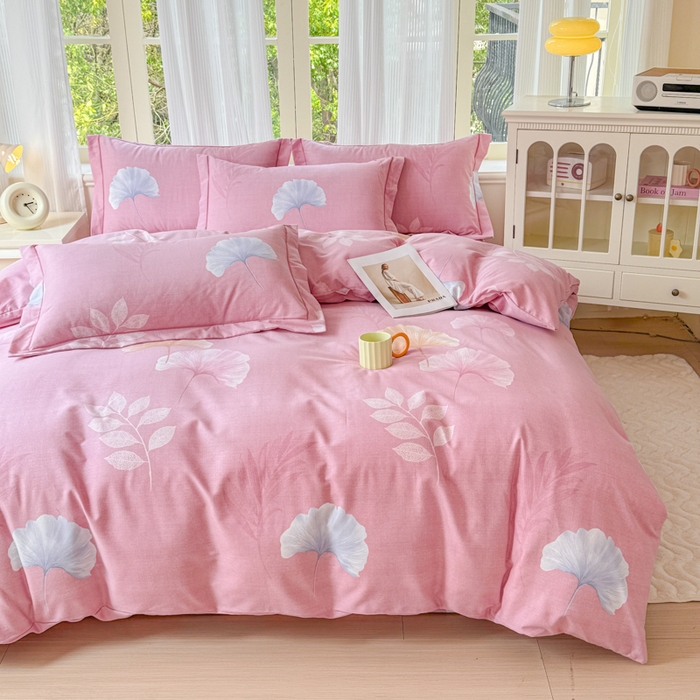 91家纺网 家纺一手货源 找家纺 铭浩 2025新款纯棉棉加厚磨毛升级喷气面料全棉四件套三件套研秋－粉