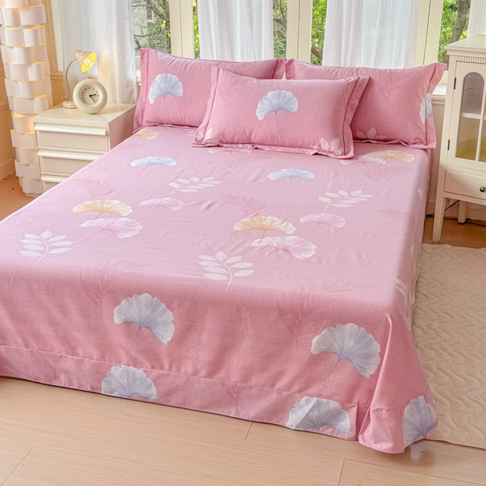 91家纺网 家纺一手货源 找家纺 铭浩 2025新款纯棉棉加厚磨毛升级喷气面料全棉四件套三件套研秋－粉