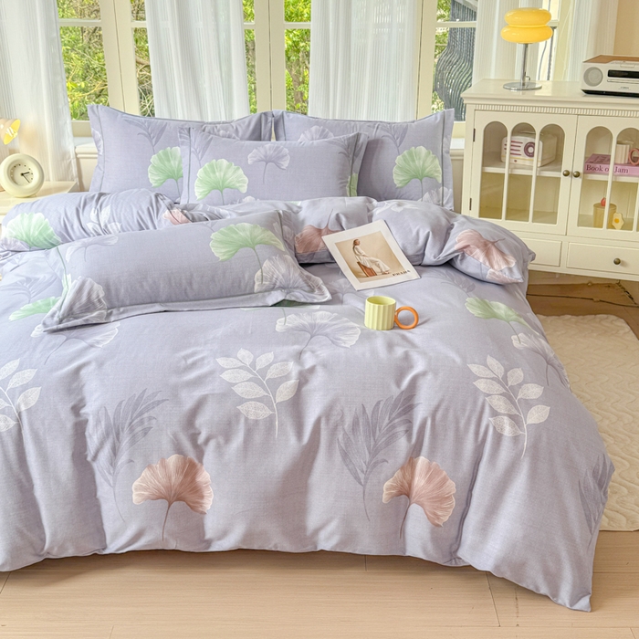 91家纺网 家纺一手货源 找家纺 铭浩 2025新款纯棉棉加厚磨毛升级喷气面料全棉四件套三件套研秋－灰