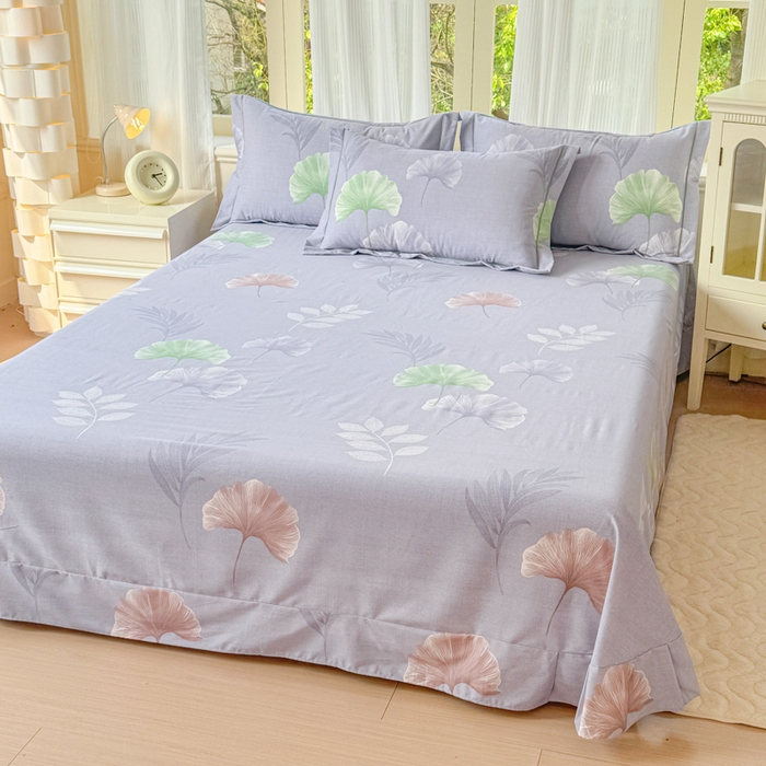 91家纺网 家纺一手货源 找家纺 铭浩 2025新款纯棉棉加厚磨毛升级喷气面料全棉四件套三件套研秋－灰