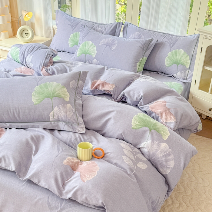 91家纺网 家纺一手货源 找家纺 铭浩 2025新款纯棉棉加厚磨毛升级喷气面料全棉四件套三件套研秋－灰