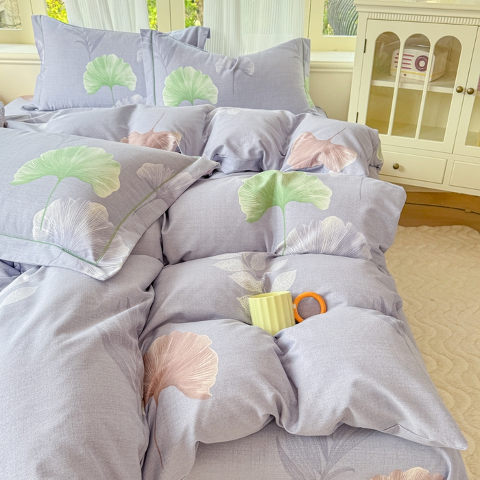 91家纺网 家纺一手货源 找家纺 铭浩 2025新款纯棉棉加厚磨毛升级喷气面料全棉四件套三件套研秋－灰