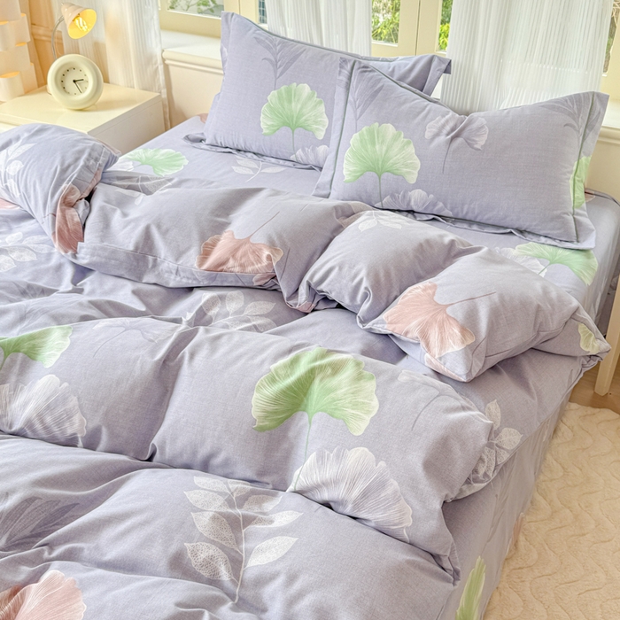 91家纺网 家纺一手货源 找家纺 铭浩 2025新款纯棉棉加厚磨毛升级喷气面料全棉四件套三件套研秋－灰