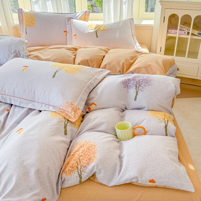 91家纺网 家纺一手货源 找家纺 铭浩 2025新款纯棉棉加厚磨毛升级喷气面料全棉四件套三件套意韵东方